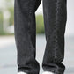 Manfinity Hypemode Loose Fit Men's Cotton Solid Color Denim Jeans With Slant Pockets