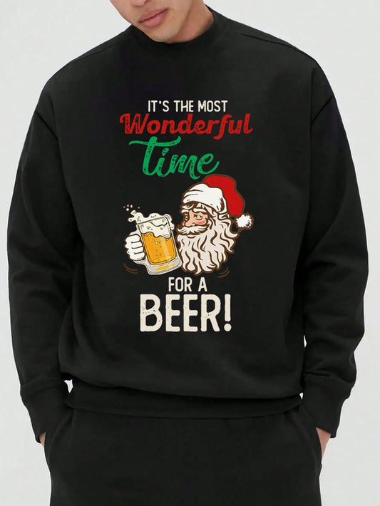 Men Christmas Print Sweatshirt