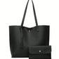 2pcs 2022 New Arrival Plain Fringed Tote Bag Set With Large Capacity, Shoulder