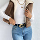 Frenchy Zip Up Teddy Lined Puffer Vest Coat