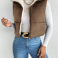 Frenchy Zip Up Teddy Lined Puffer Vest Coat