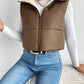 Frenchy Zip Up Teddy Lined Puffer Vest Coat