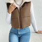 Frenchy Zip Up Teddy Lined Puffer Vest Coat