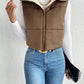 Frenchy Zip Up Teddy Lined Puffer Vest Coat