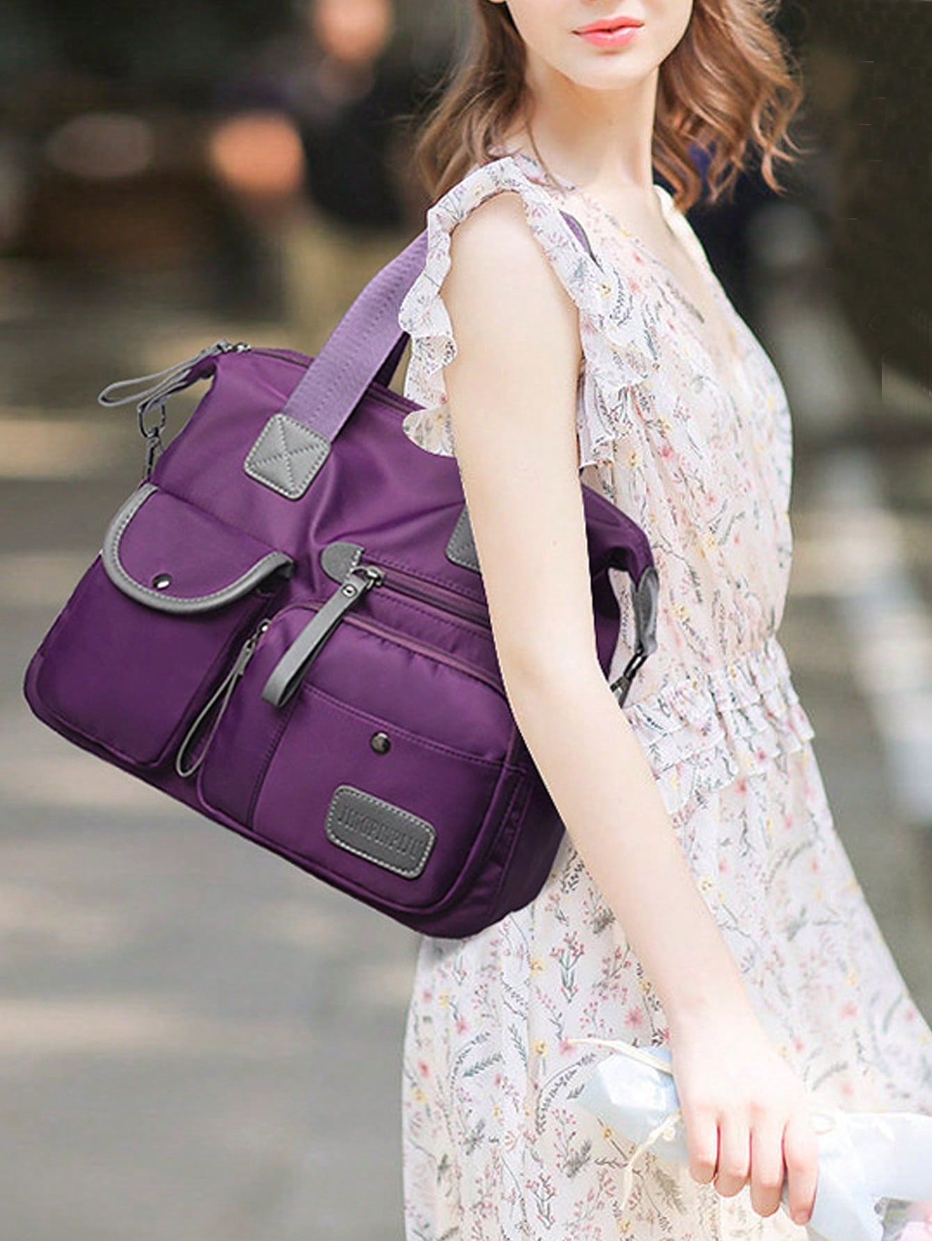 Women Shoulder Bag Nylon Handbags Waterproof Crossbody Bag Large Capacity Multifunctional Tote Trave