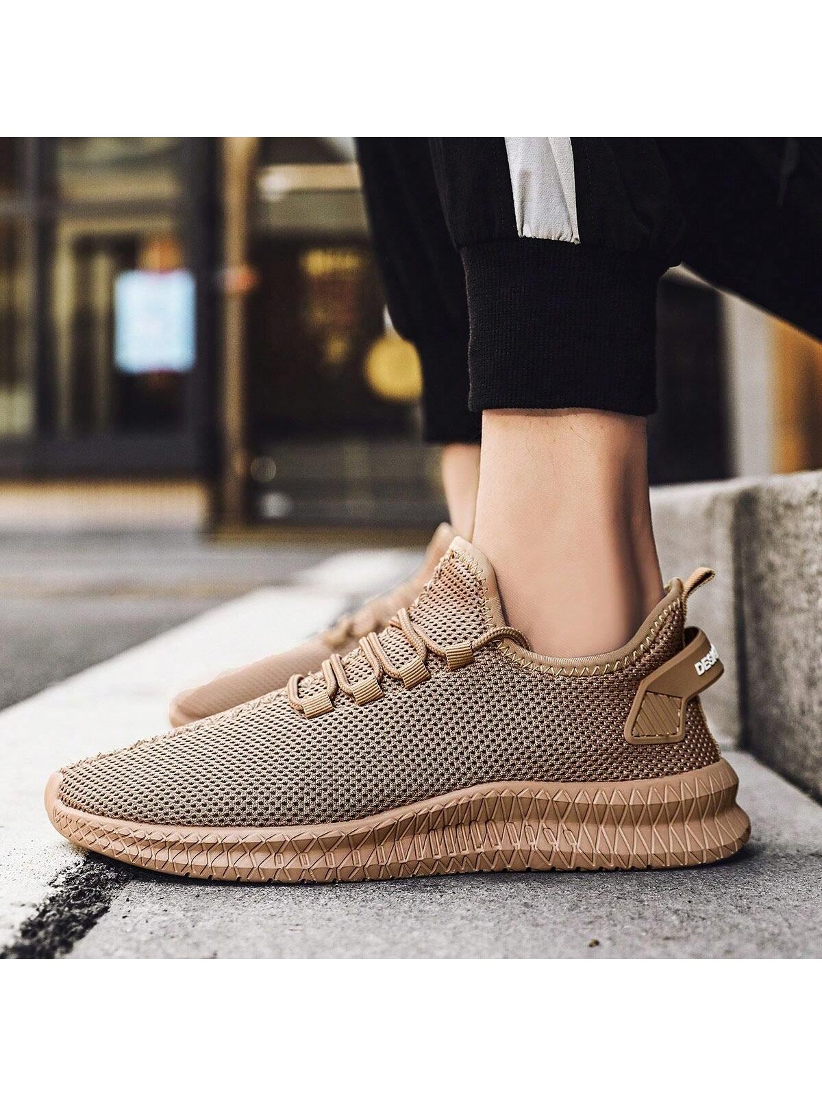 Breathable Mesh Men Shoes Men Trendy Lightweight Casual Sneakers Walking Flats Plus Size 45 46 47 Male Tennis Sneakers Outdoor Running Fitness Shoes Ultralight Comfortable Shoes Man