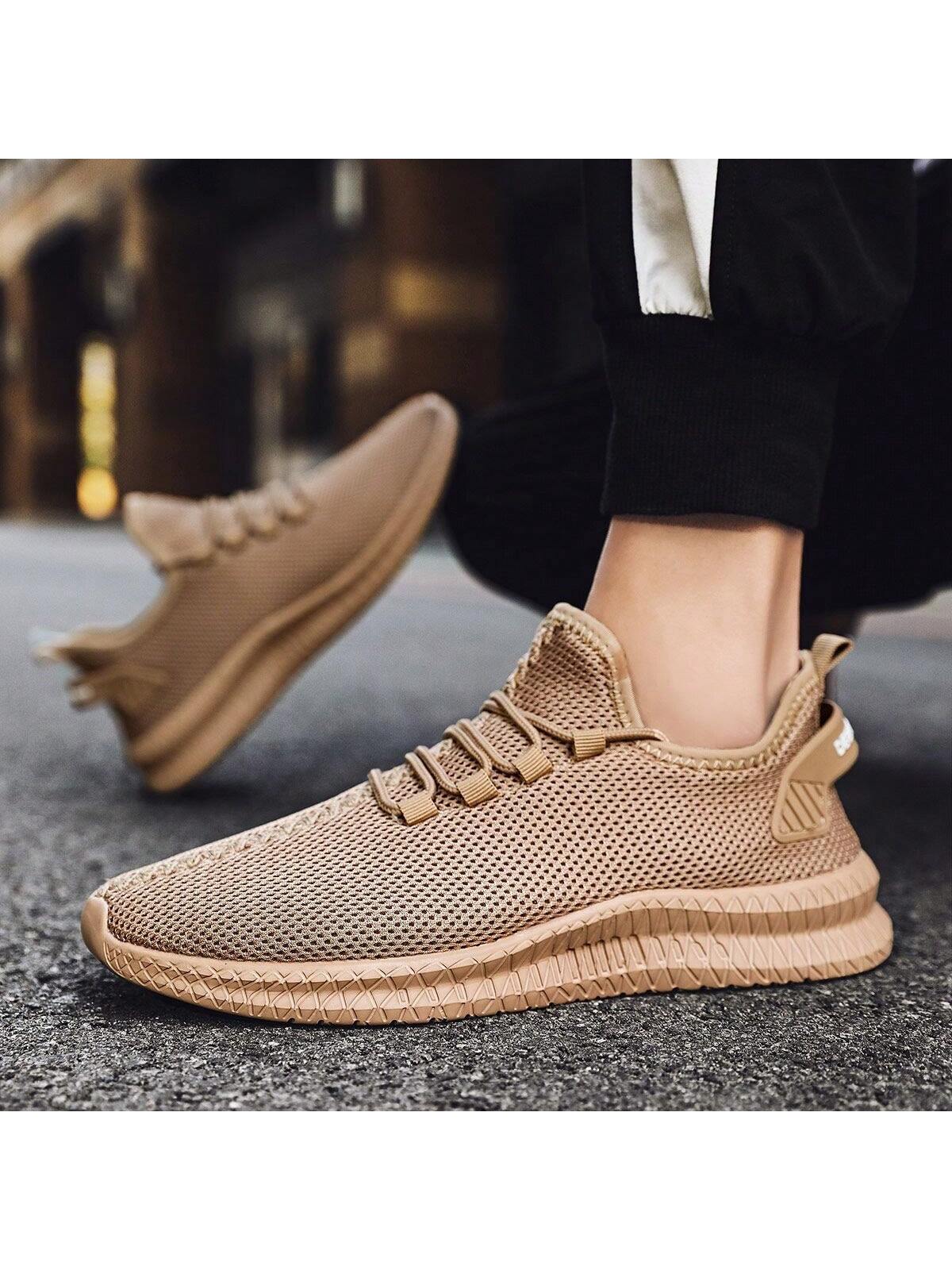 Breathable Mesh Men Shoes Men Trendy Lightweight Casual Sneakers Walking Flats Plus Size 45 46 47 Male Tennis Sneakers Outdoor Running Fitness Shoes Ultralight Comfortable Shoes Man