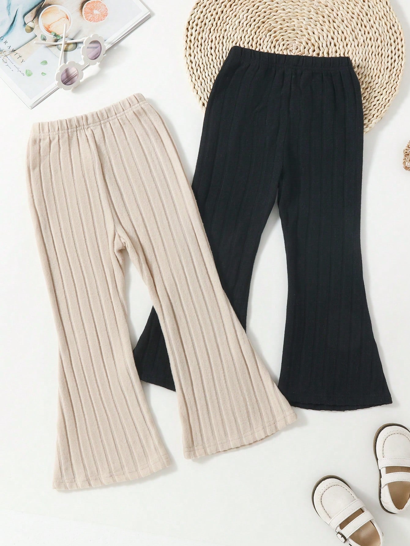 Young Girl 2pcs/Set Fashionable Casual Bell-Bottomed Pants For Spring And Autumn