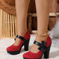 2023 New Color Block Waterproof Platform High Heels Women's Shoes