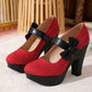 2023 New Color Block Waterproof Platform High Heels Women's Shoes