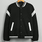 Manfinity RebelGame Oversized Men's Colorblock Striped Trim Drop Shoulder Varsity Jacket