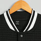 Manfinity RebelGame Oversized Men's Colorblock Striped Trim Drop Shoulder Varsity Jacket