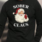 Men's Santa Claus Print Crew Neck Sweatshirt, Christmas