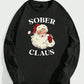 Men's Santa Claus Print Crew Neck Sweatshirt, Christmas