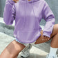 EZwear Kangaroo Pocket Drop Shoulder Drawstring Hoodie,Long Sleeve Tops