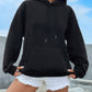 EZwear Kangaroo Pocket Drop Shoulder Drawstring Thermal Hoodie