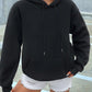 EZwear Kangaroo Pocket Drop Shoulder Drawstring Thermal Hoodie