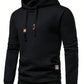 Manfinity Men Letter Patched Kangaroo Pocket Long Sleeve Going Out Casual Drawstring Hoodie