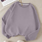 INAWLY Solid Round Neck Thermal Lined Sweatshirt,Long Sleeve Tops