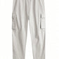 Manfinity LEGND Loose-Fitting Men's Solid Color Cargo Pants With Drawstring Waist And Pockets