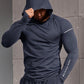 Manfinity Fitness Boyfriend Style Men Letter Graphic Raglan Sleeve Hooded Sports Hoodie Boyfriend Style Men Sweatshirt Casual Plain Long Sleeve Reflective Jogger Gym Jacket