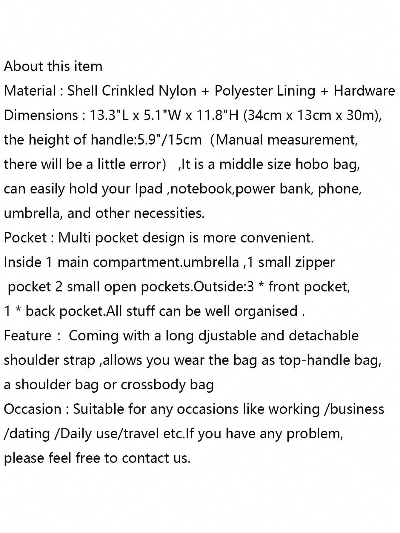 Women Shoulder Bag Nylon Handbags Waterproof Crossbody Bag Large Capacity Multifunctional Tote Trave