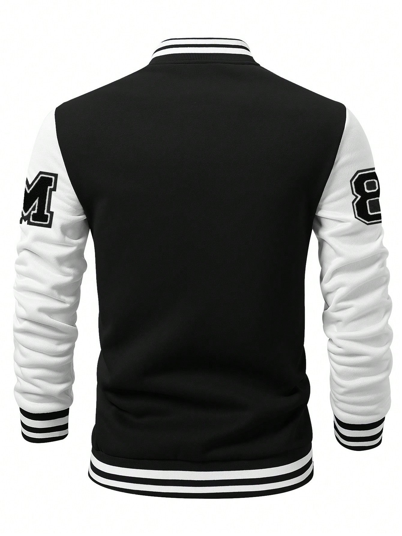 Manfinity Sporsity Men's Letter Printed Button Up Baseball Jacket