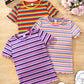 3pcs/Set Tween Girls' Daily Sweet And Cool Knitted Short Sleeve T-Shirt