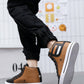 P PRESTIGEVIBE YY-9002 Large Size Leather High-Top Board Shoes Casual Walking Shoes 38-48 Must For Yoga