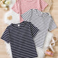 Tween Girl 3pcs/Set Striped Short Sleeve T-Shirt, Casual, Comfortable And Versatile