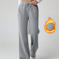 MOOSTA Fleece-lined Drawstring Straight-leg Pants, Keep Warm