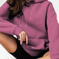 EZwear Kangaroo Pocket Drop Shoulder Drawstring Hoodie,Long Sleeve Tops