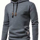 Manfinity Men Letter Patched Kangaroo Pocket Long Sleeve Going Out Casual Drawstring Hoodie