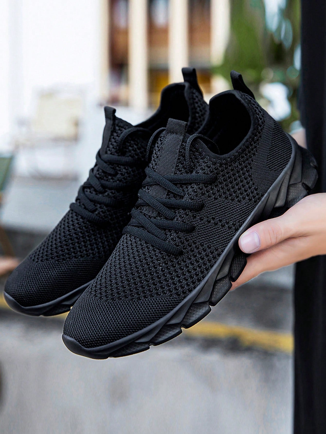 Shoes For Men Gym Tennis Athletic Mesh Fashion Sneakers Lightweight Sports Workout Running Casual Shoes Comfortable Footwear Trainers Black