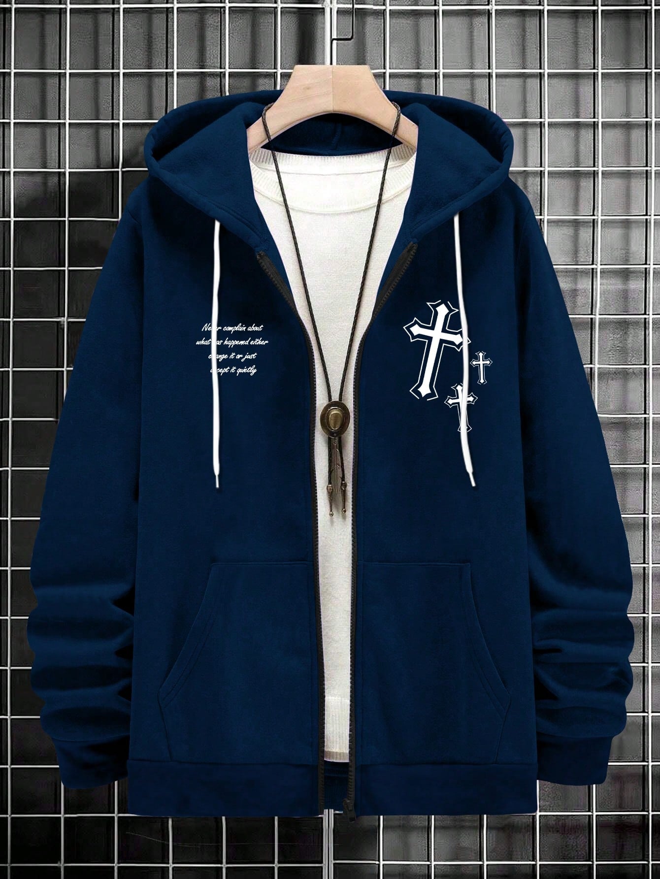 Manfinity EMRG Loose Fit Men's Hooded Sweatshirt With Letter Printing And Drawstring