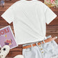 Tween Girls' Casual Simple Short Sleeve T-Shirt With Round Collar For Summer