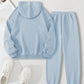 INAWLY Women's Hooded Drawstring Sweatshirt And Sweatpants Set