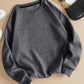 INAWLY Solid Round Neck Thermal Lined Sweatshirt,Long Sleeve Tops