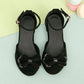 1pair Children's Fashionable Bowknot Decorated Flat Shoes, Black