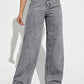 Water Washed Denim Pants With Slanted Pockets