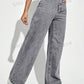 Water Washed Denim Pants With Slanted Pockets