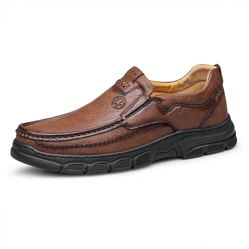 Handmade Shoes, Men's Oxford Shoes, Classic Hand-Sewn Male Shoes With Thick Rubber Sole, Breathable Leather Casual Shoes