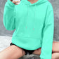 EZwear Kangaroo Pocket Drop Shoulder Drawstring Hoodie,Long Sleeve Tops