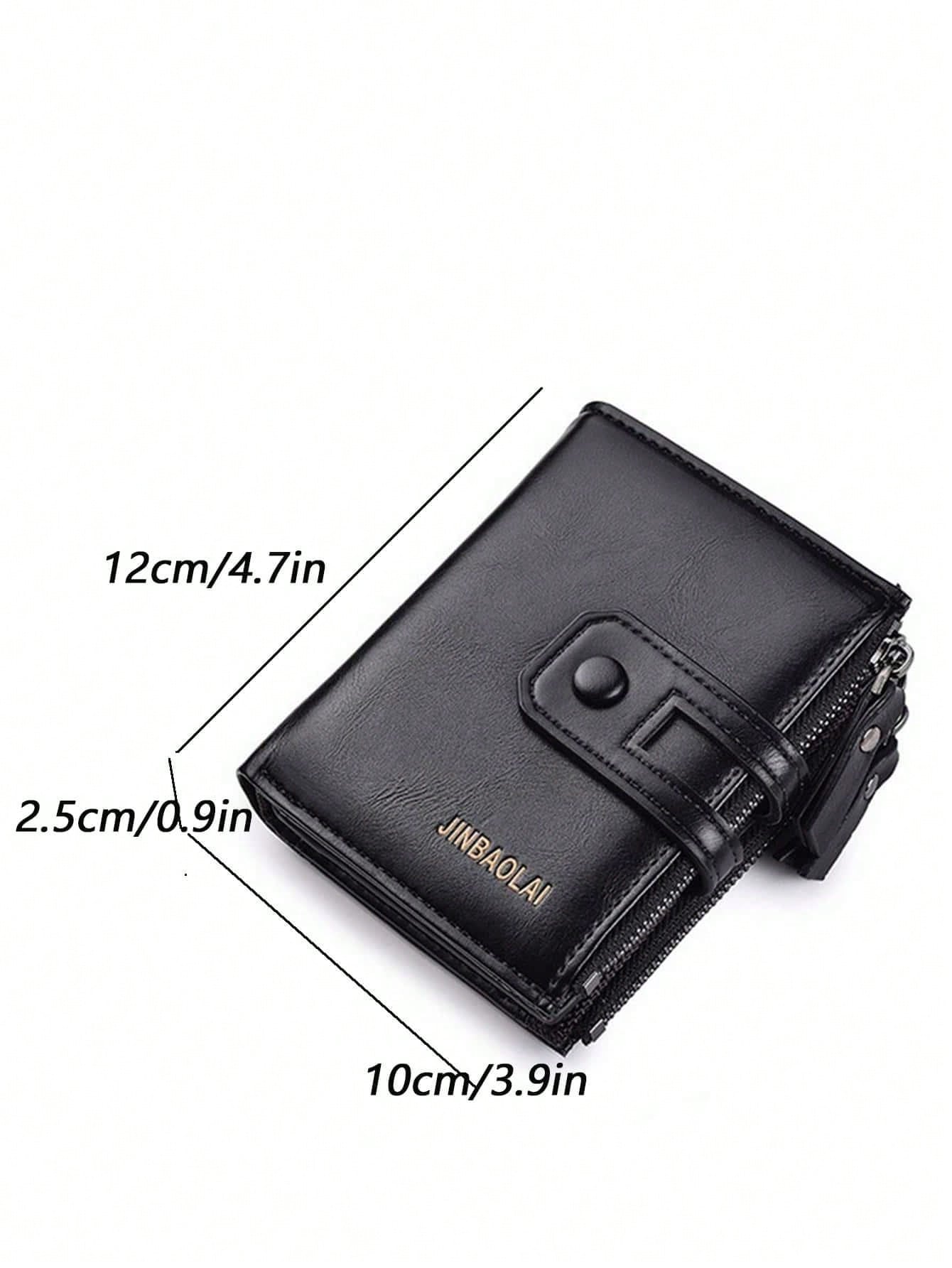 Men's Retro Wallet Multi-Function Double Zip Coin Purse Pocket Wallet Small Purse ID Window Zipper Men Wallet PU Leather Minimalist Fashion Modern Business Anniversary On Valentine Day For Birthday Gift Gift Lover Men Male Gift