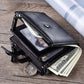 Men's Retro Wallet Multi-Function Double Zip Coin Purse Pocket Wallet Small Purse ID Window Zipper Men Wallet PU Leather Minimalist Fashion Modern Business Anniversary On Valentine Day For Birthday Gift Gift Lover Men Male Gift