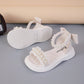 1 Pair Girls Children Comfortable Floral Bow Decor Princess Party Flat Lace-Up Open-Toe Sandals Suitable For Summer