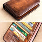 Vintage Crinkled Short Men's Wallet, Rfid Protection, Ultra-Thin, Top Grain Cowhide Leather, Bifold