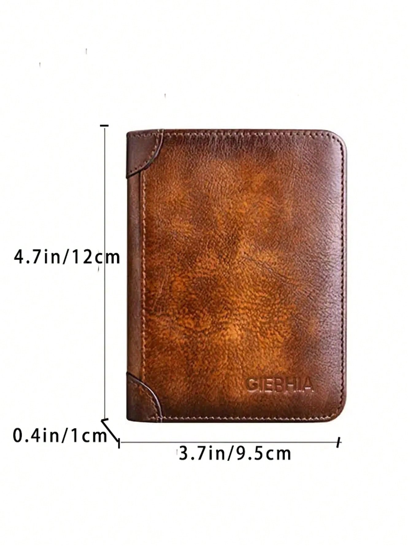 Vintage Crinkled Short Men's Wallet, Rfid Protection, Ultra-Thin, Top Grain Cowhide Leather, Bifold