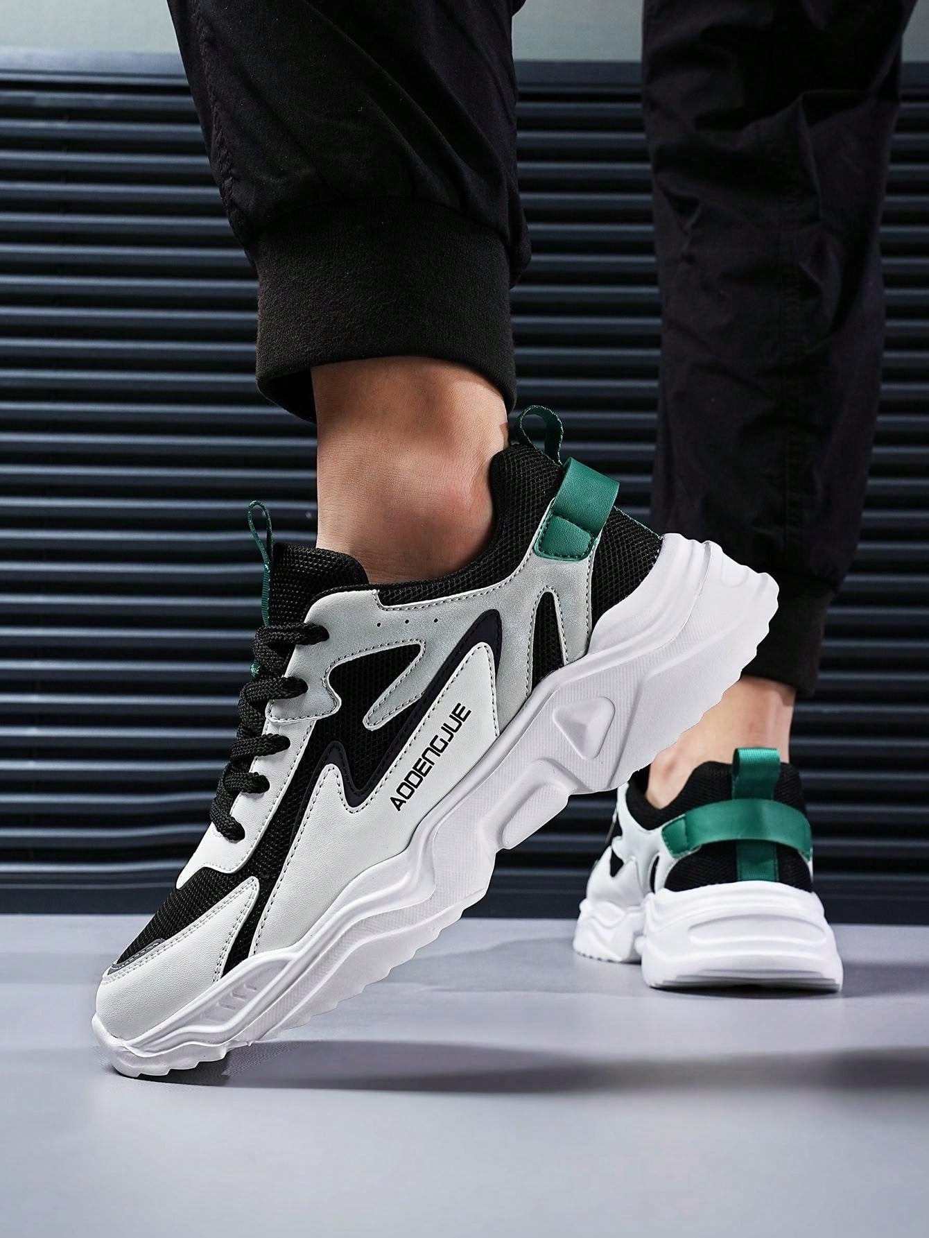 Men Chunky Sneakers Platform Casual Shoes Autumn Winter Chunky Sneakers Hidden Heel Stylish Trendy Athletic Footwear