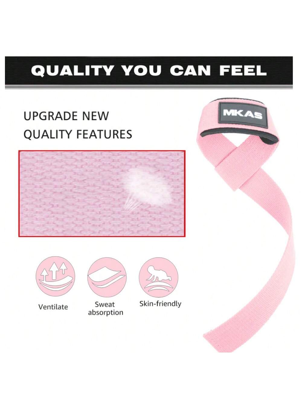 1pair Pink Weigh Lifting Straps, Gym Training Wrist Belt For Men/Women, Supporting Strength Workout, Bodybuilding, Deadlifting